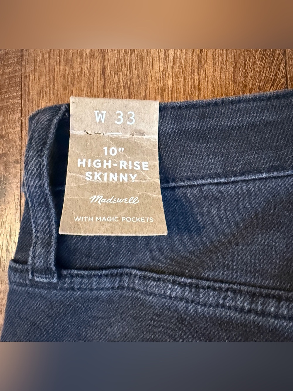 Madewell High Rise Skinny Jeans Women 33 Black Magic Pockets Stretch NWOT - Picture 7 of 11